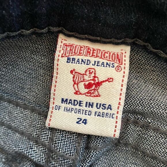 True Religion Disco Julie Low Rise Jeans with Crystal Buttons Size Women's 24 - Picture 6 of 7